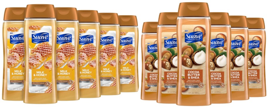 12 bottles of suave body wash