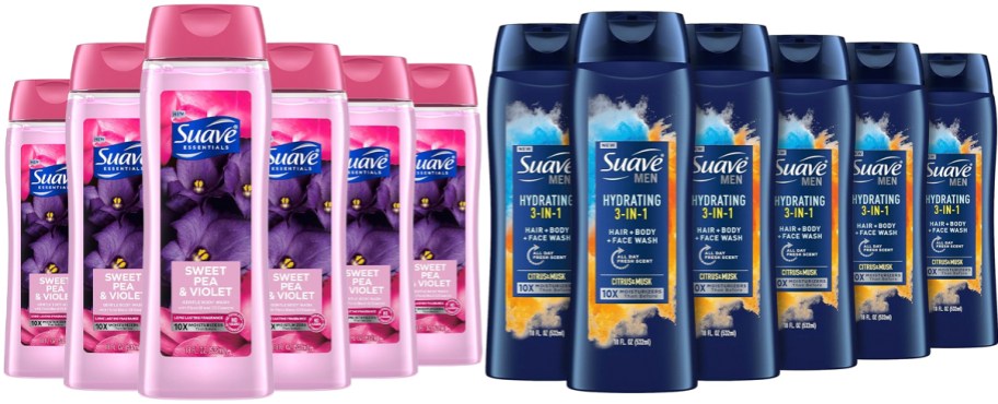 12 bottles of voilet and hydrating body wash