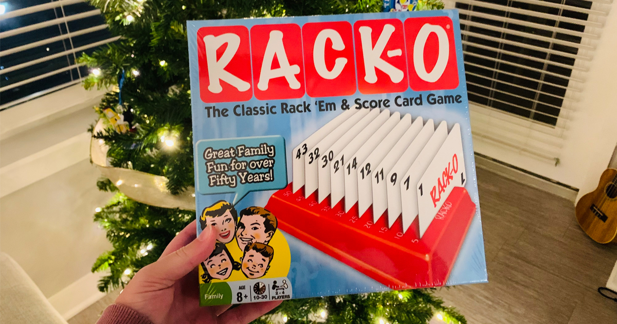 racko board game in womans hand
