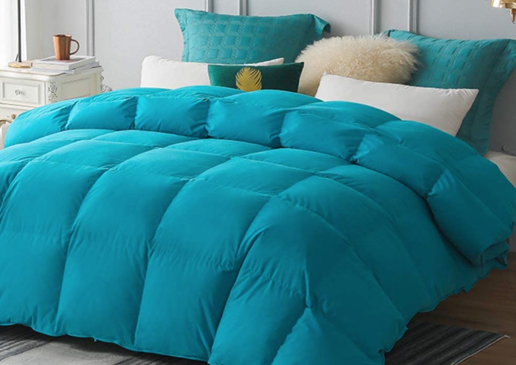 blue quilted comforter