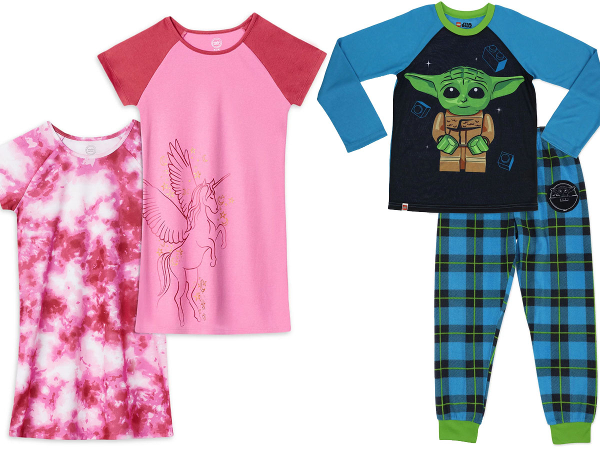 Walmart Kids Pajamas 2 Piece Sets Or Nightdresses 2 Packs From 6   Wonder Nation Star Wars Pajamas 