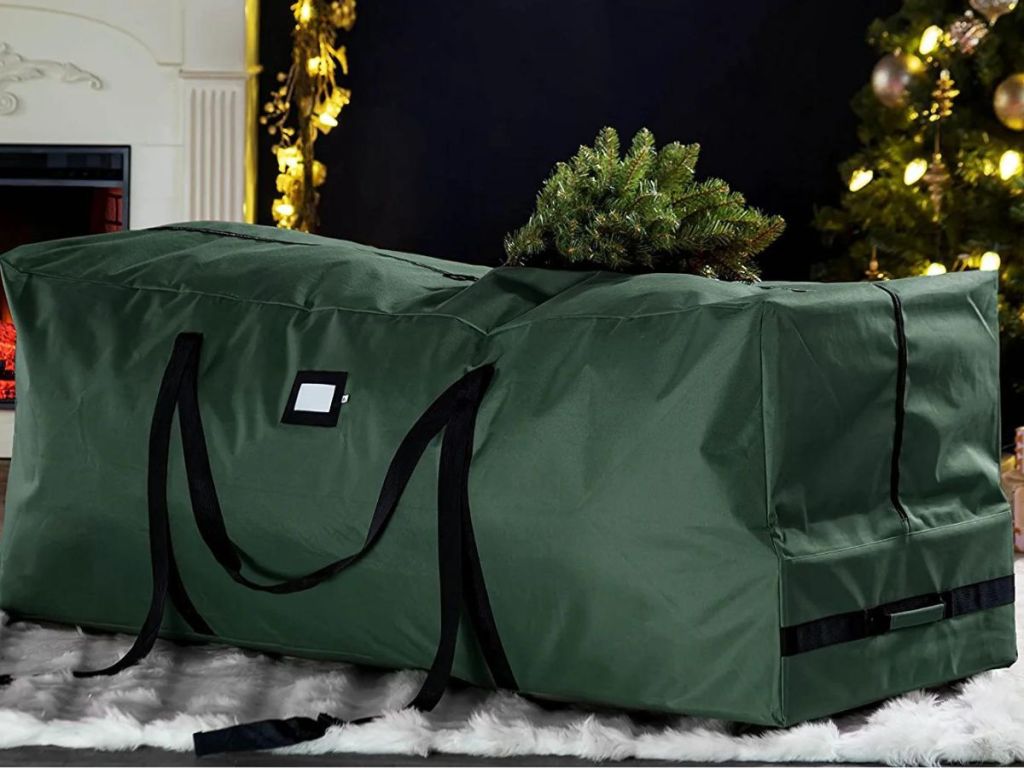green Christmas tree storage bag