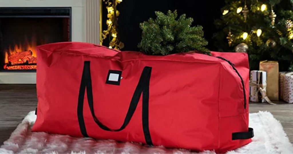 red christmas tree storage bag