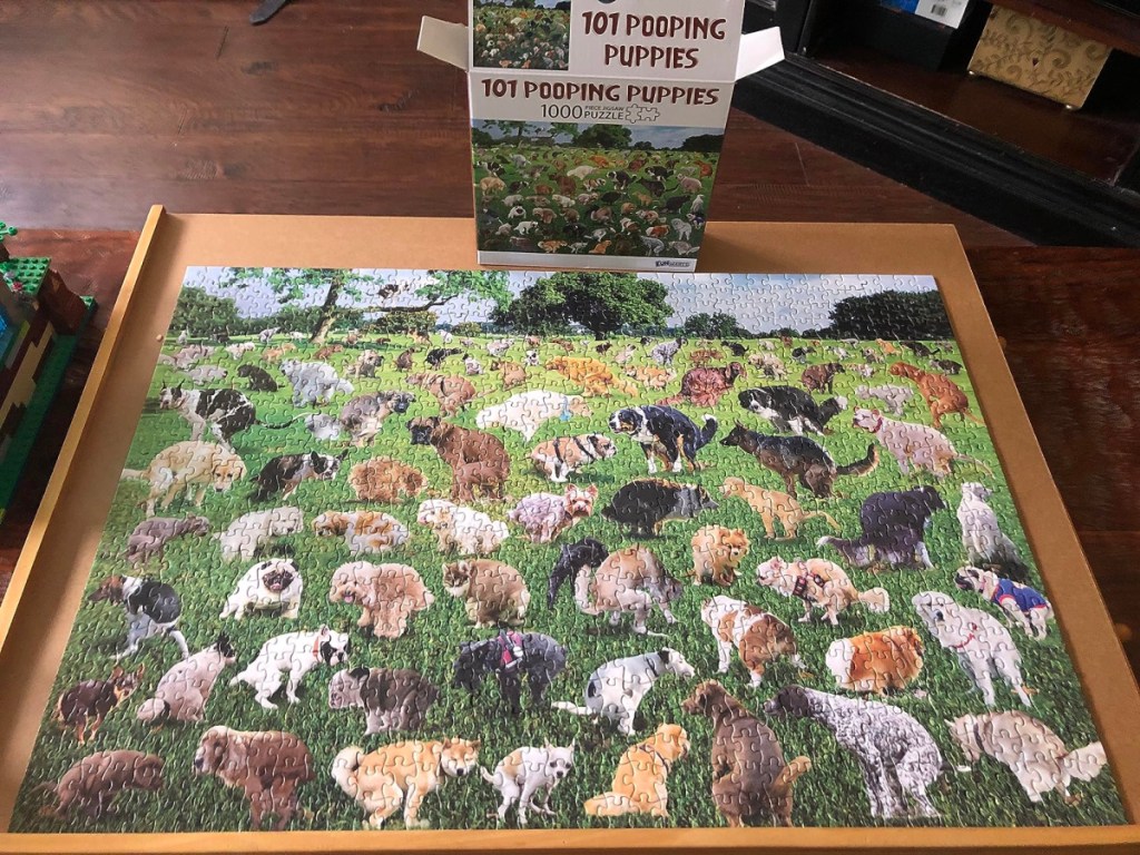 The 101 Pooping Puppies puzzle which makes a hilarious white elephant gift for 2023