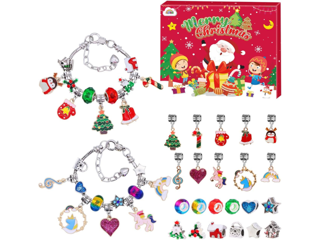 ZMLM Charm bracelet making kit with a unicorn Christmas theme