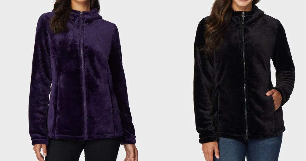 Two women wearing 32 degrees zip-up jackets