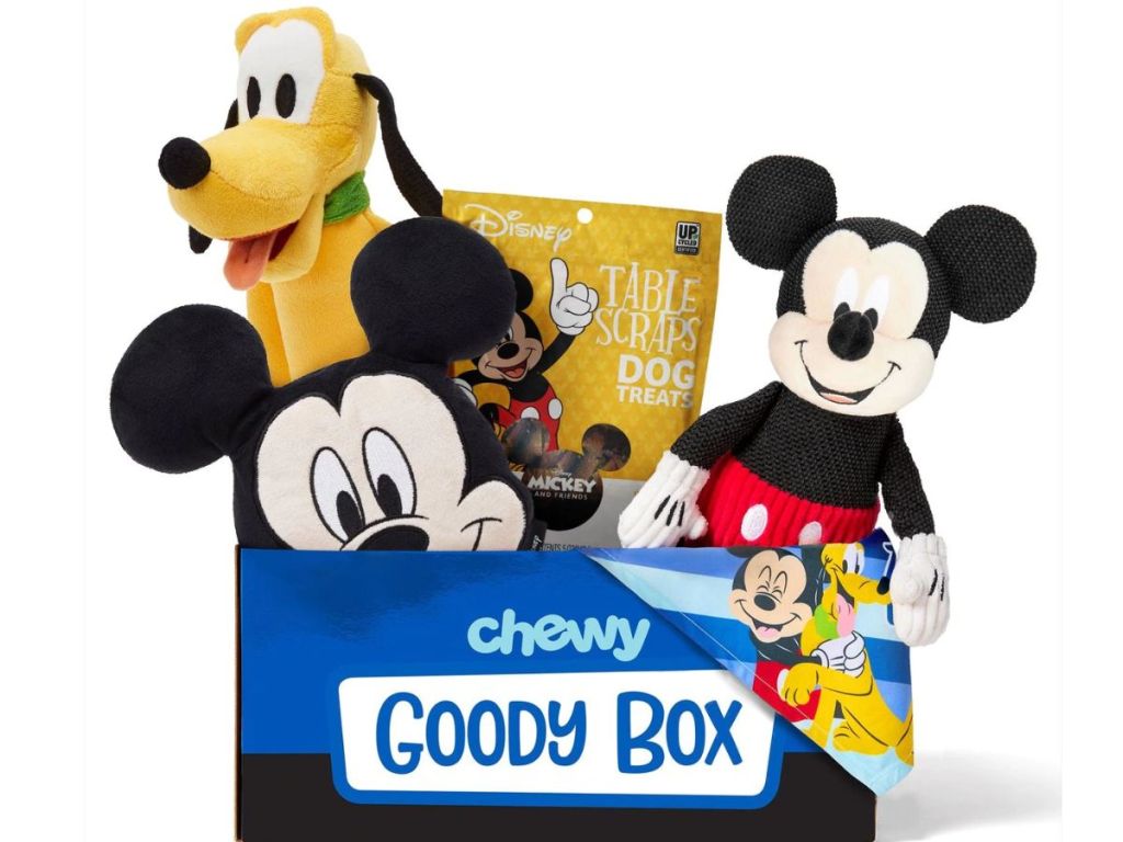 Chewy Goody Box Disney Mickey Mouse & Pluto Dog Box Medium/Large