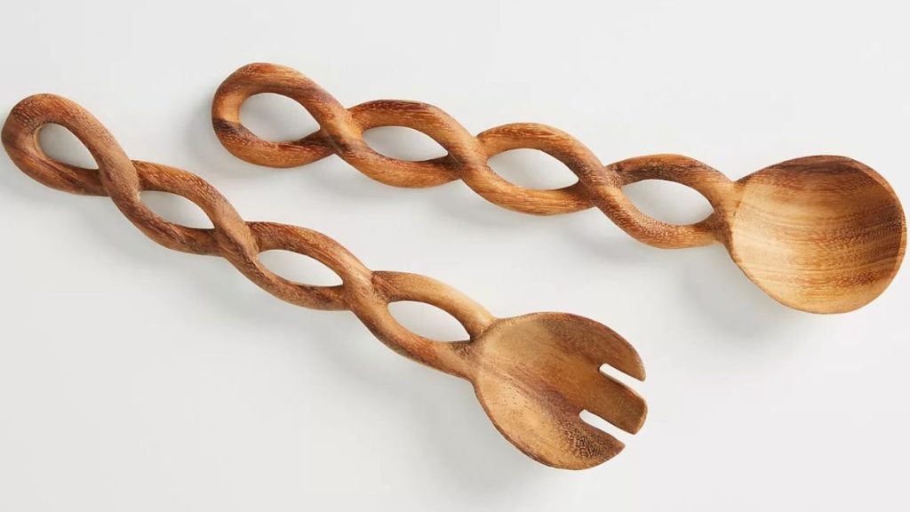 Acacia Wood Serving Tongs
