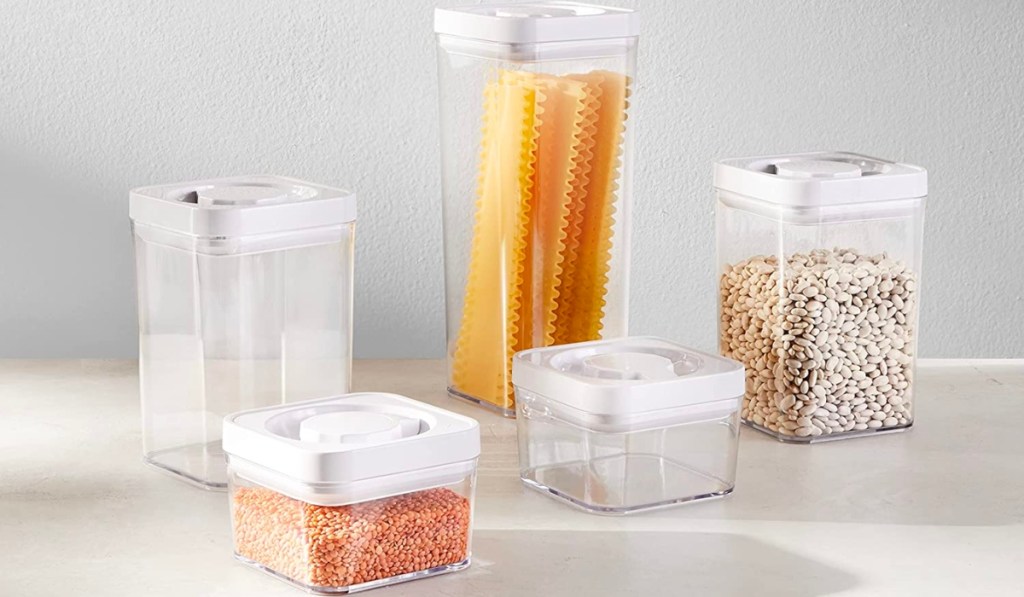 Amazon Basics 5-Piece Square Airtight Food Storage Containers Set