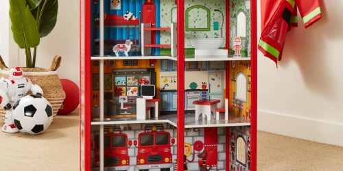 Wooden 3-Story Fire Station Play Set w/ 12 Accessories Just $48.99 Shipped (Regularly $100)