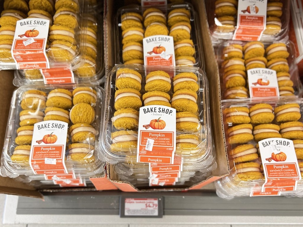 store display of Bake Shop Pumpkin Sandwich Cookies
