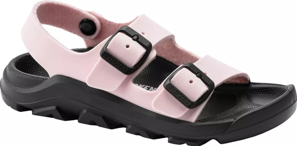 pink and black sandals