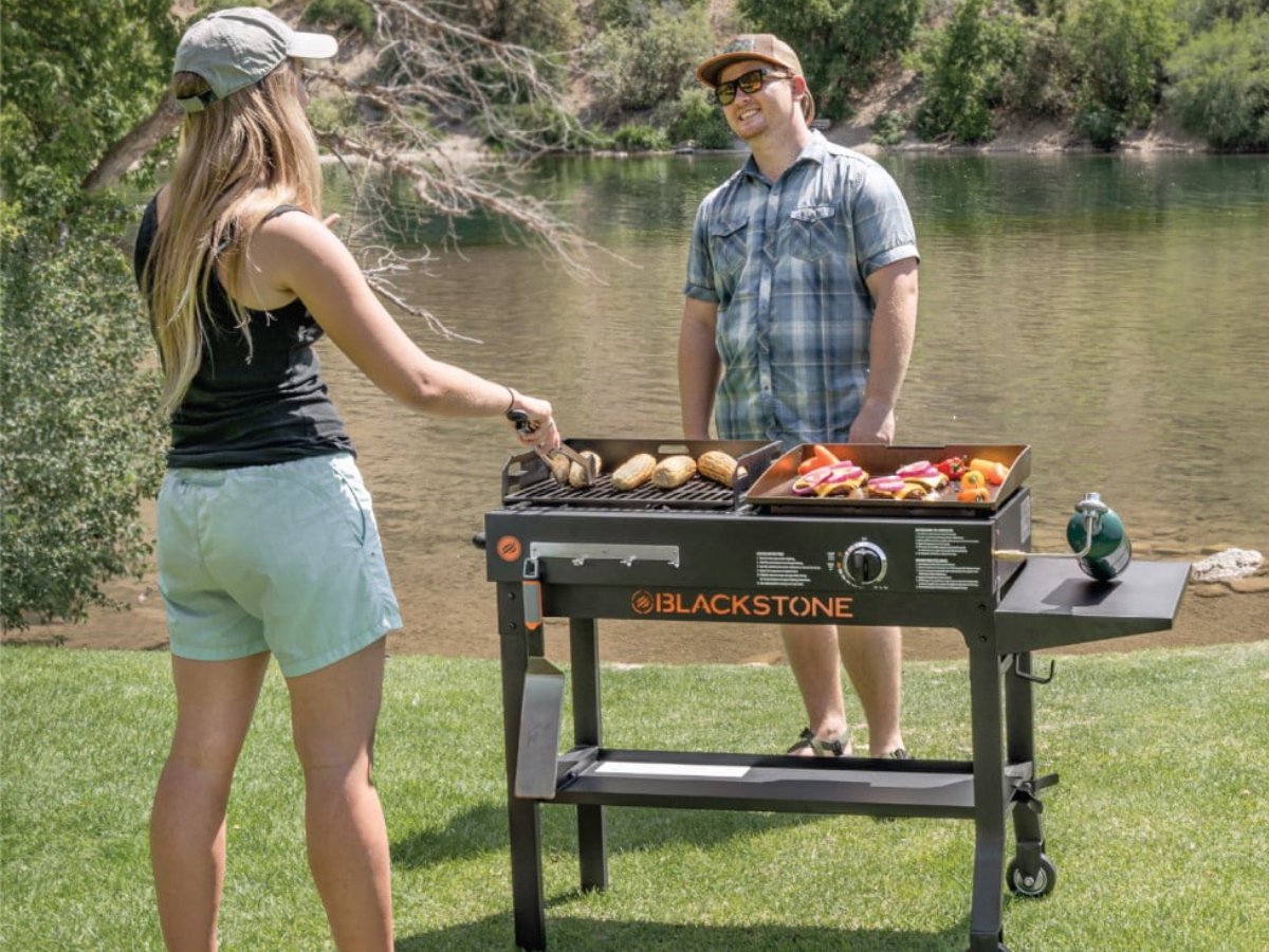 combination griddle and waffle maker