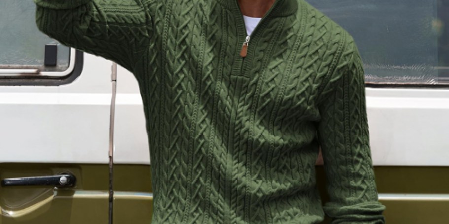 Men’s Quarter - Zip Sweater $15.99 on