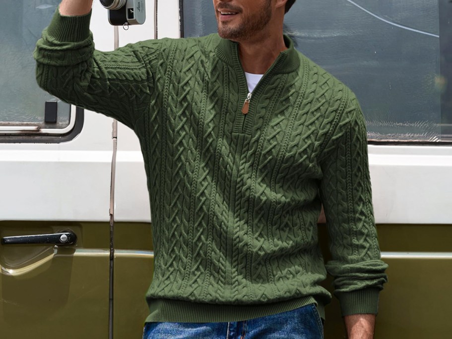 Men’s Quarter-Zip Sweater Only $15.99 on Amazon (Reg. $28)