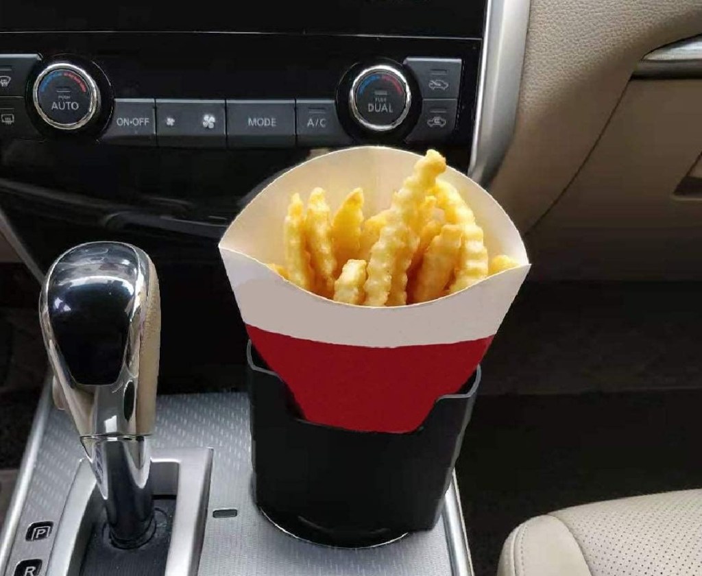 A french fry holder for the car