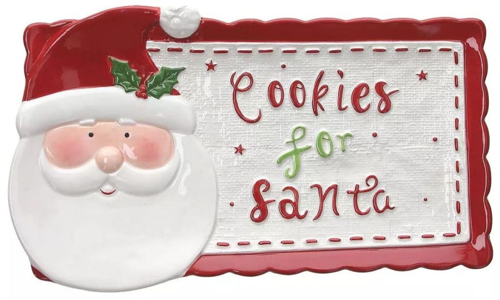 Tognana Holly Jolly Cookie tray with a santa face