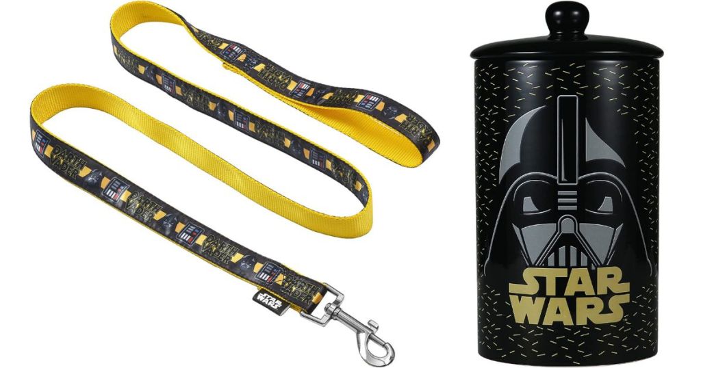Darth Vader leash and cookie jar