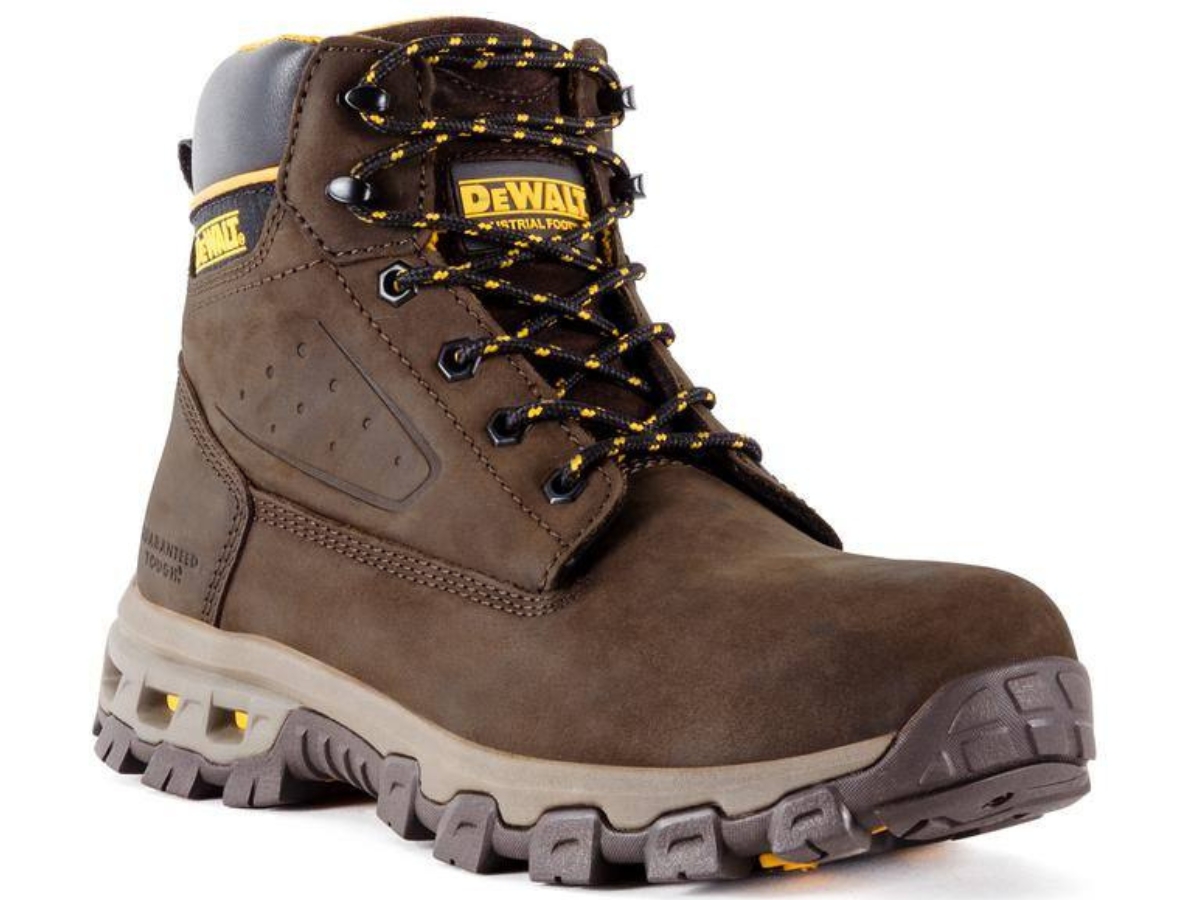 brown DeWalt work boot