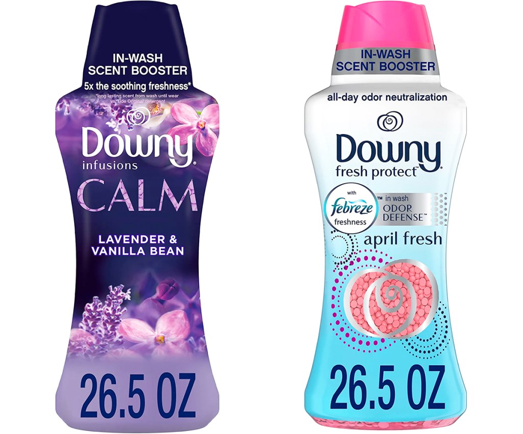 two containers of Downy Laundry Scent Booster Beads