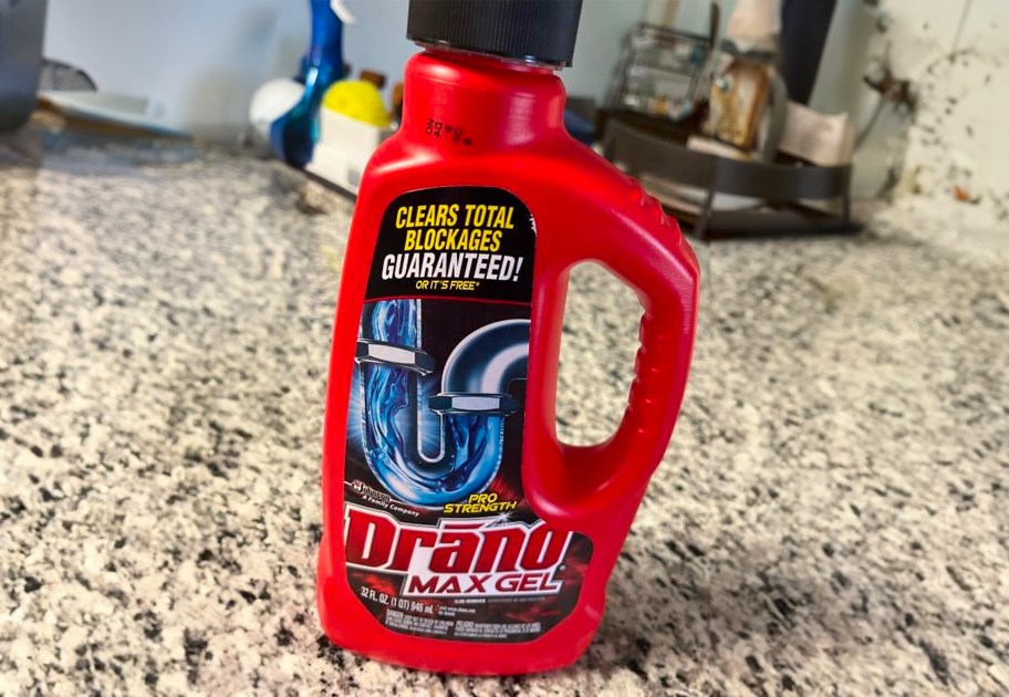 Drano Max Gel on a counter