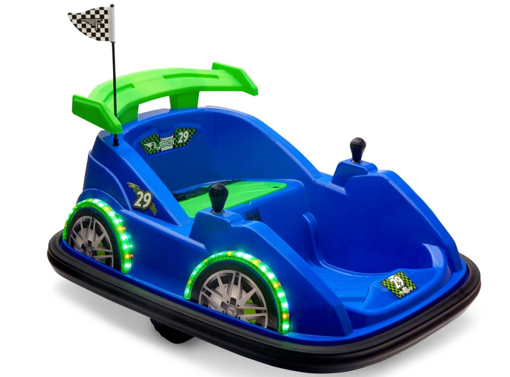 blue and green Flybar FunPark Racer Bumper Car