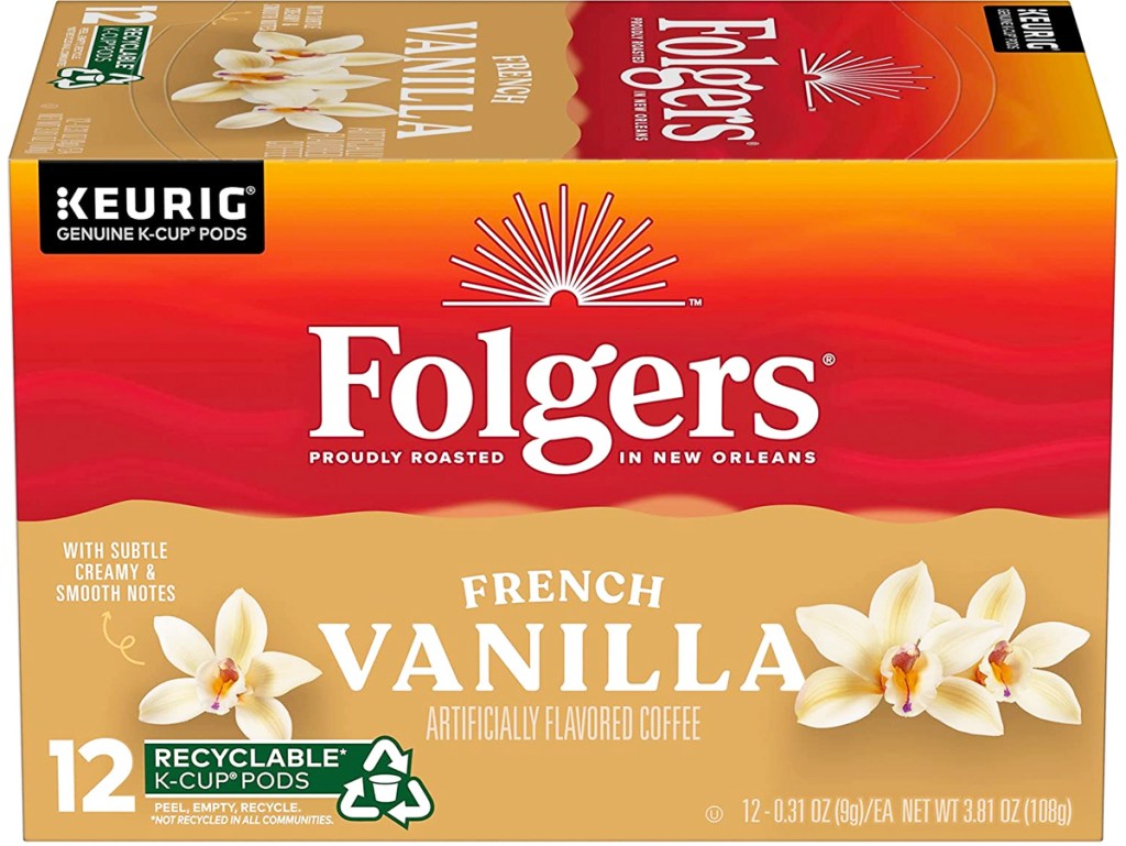 box of Folgers Vanilla K-Cups