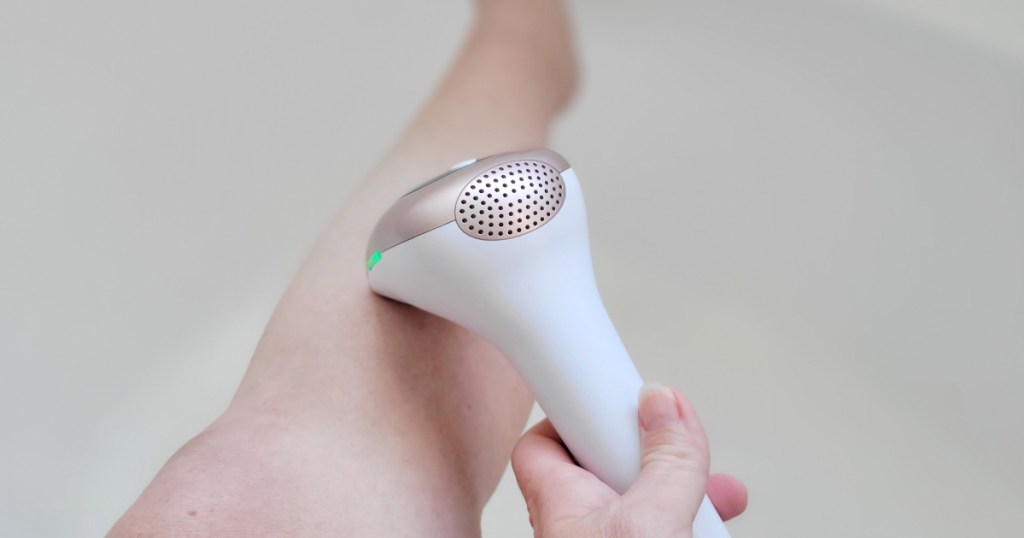 hair removal tool on leg