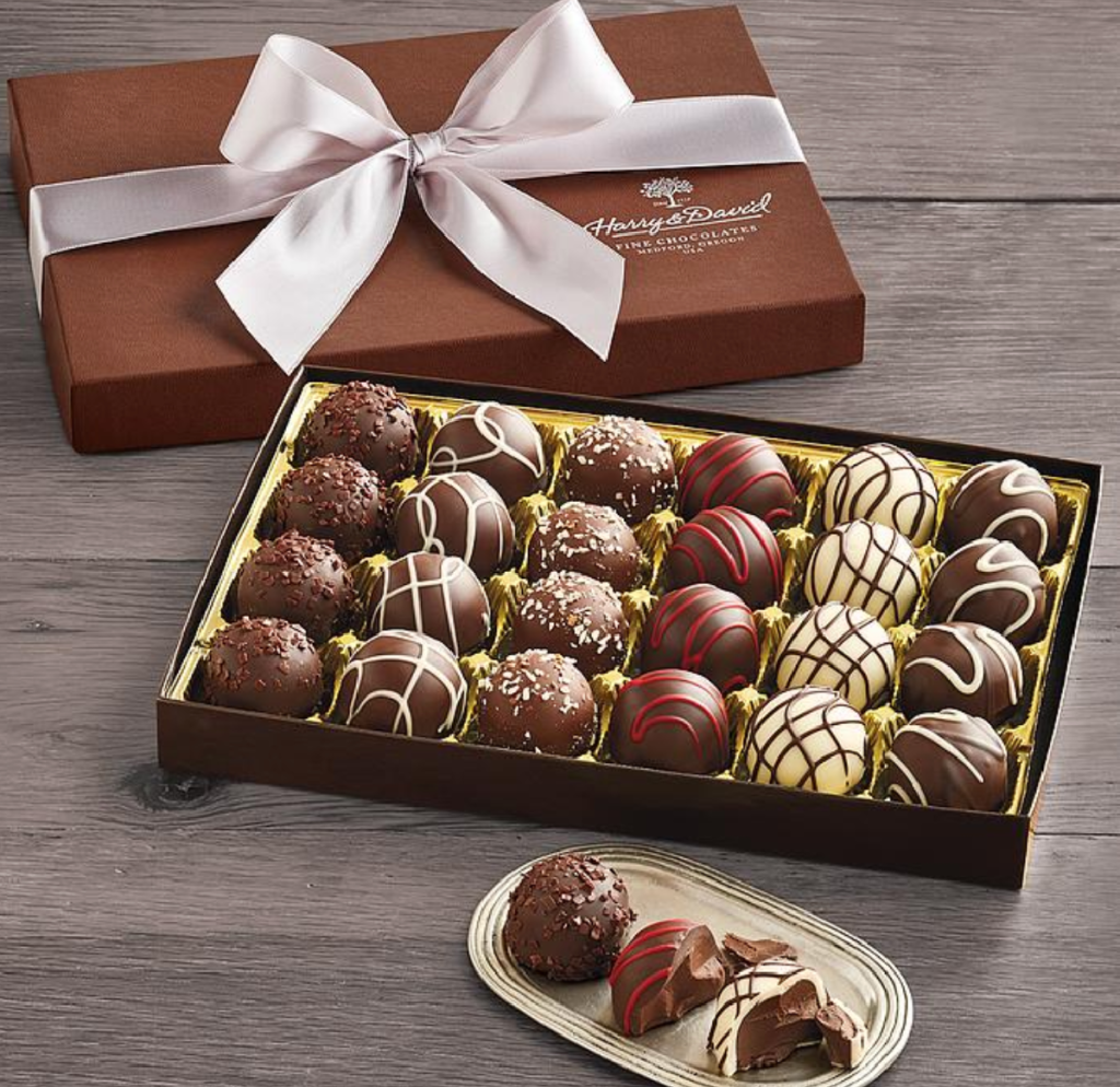Harry and David's Signature Chocolate Truffles are one of the best food basket gifts