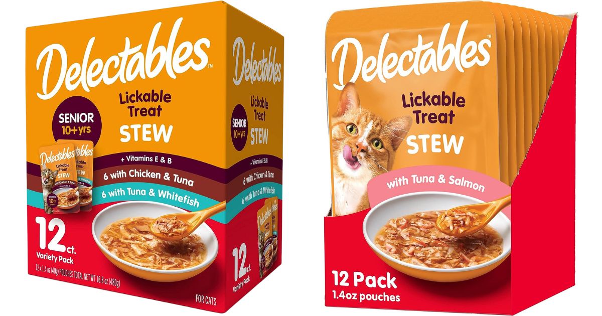 2 boxes of Delectables Lickable Treat Stew Packs