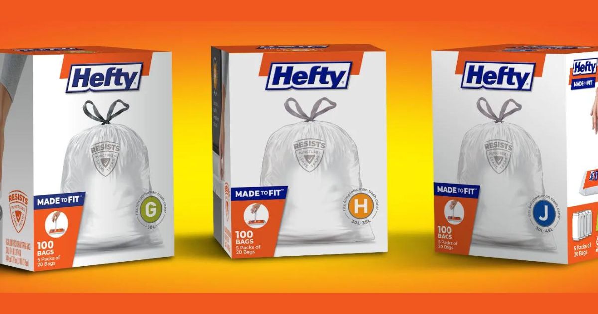Hefty made to fit trashbags 100 ct GHJ