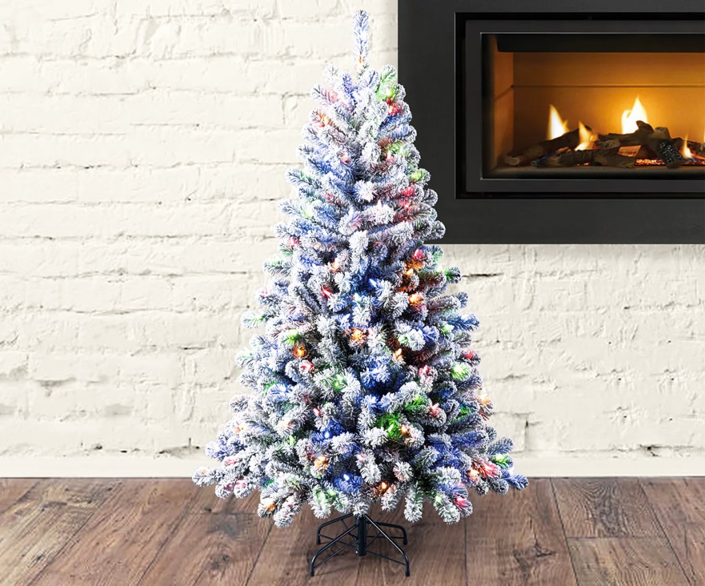 RARE 25 Off Lowe's Christmas Trees (ColorChanging LED Lights, Flocked