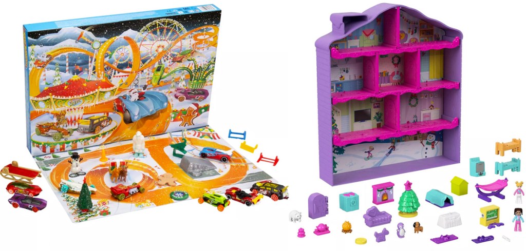 hot wheels and polly pocket advent calendars