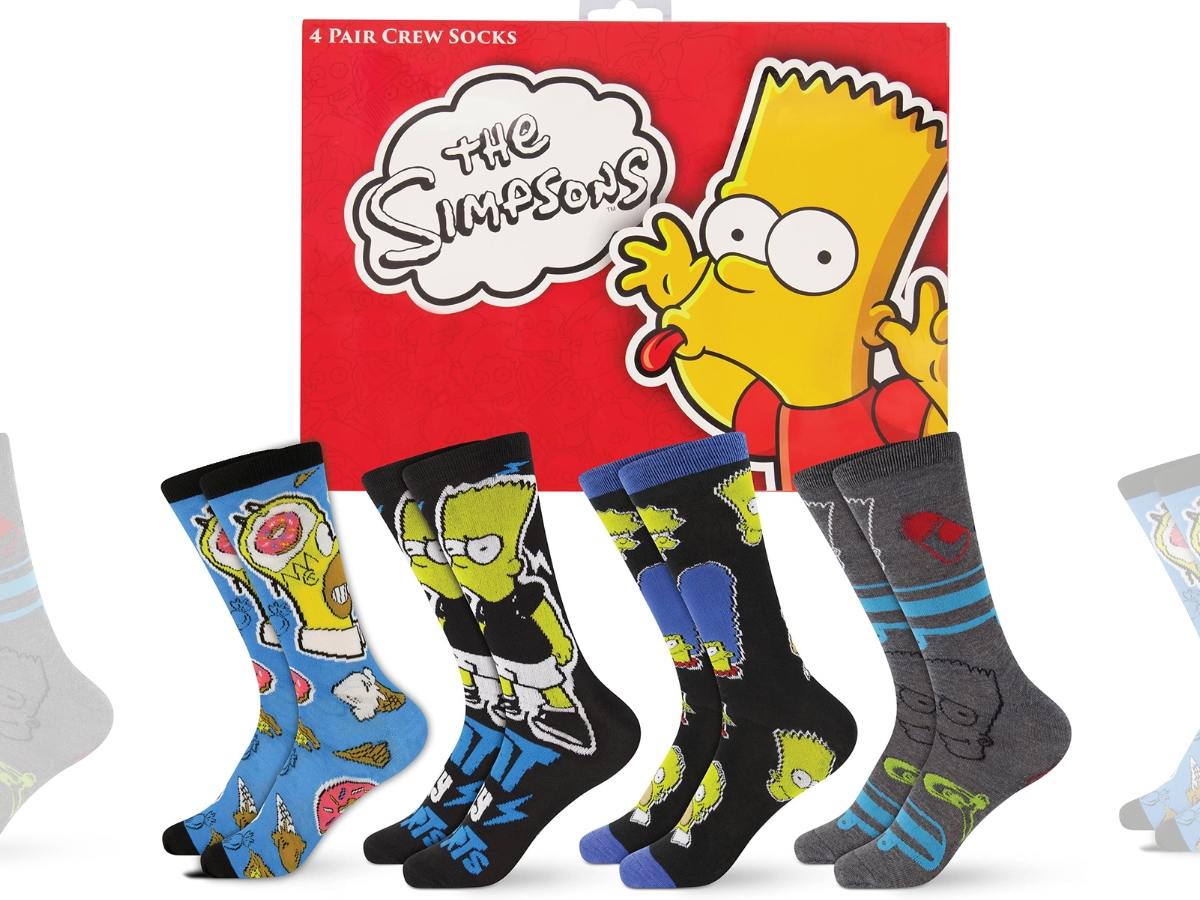 Hyp Character Socks 4-Pack - The Simpsons