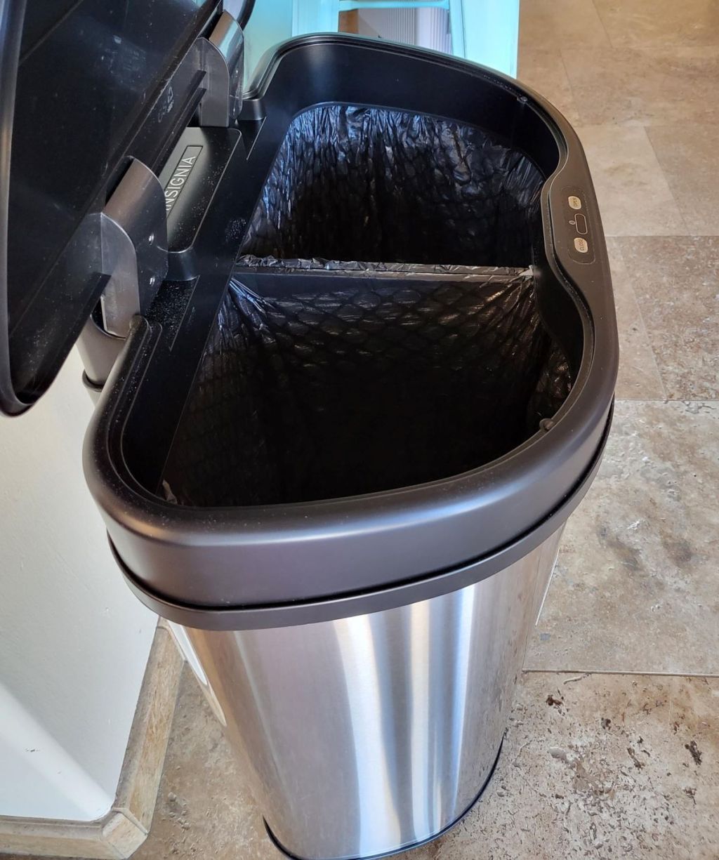 Insignia Automatic Trash Can w/ Dual Recycling & Trash Compartments