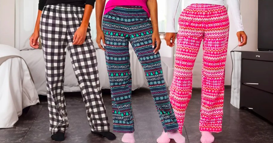 Women's Fleece Pajama Pants w/ Socks Only $5.39 on JCPenney.com