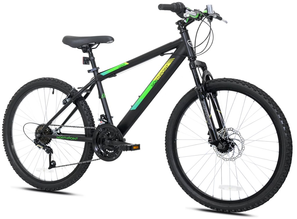 black and green mountain bike