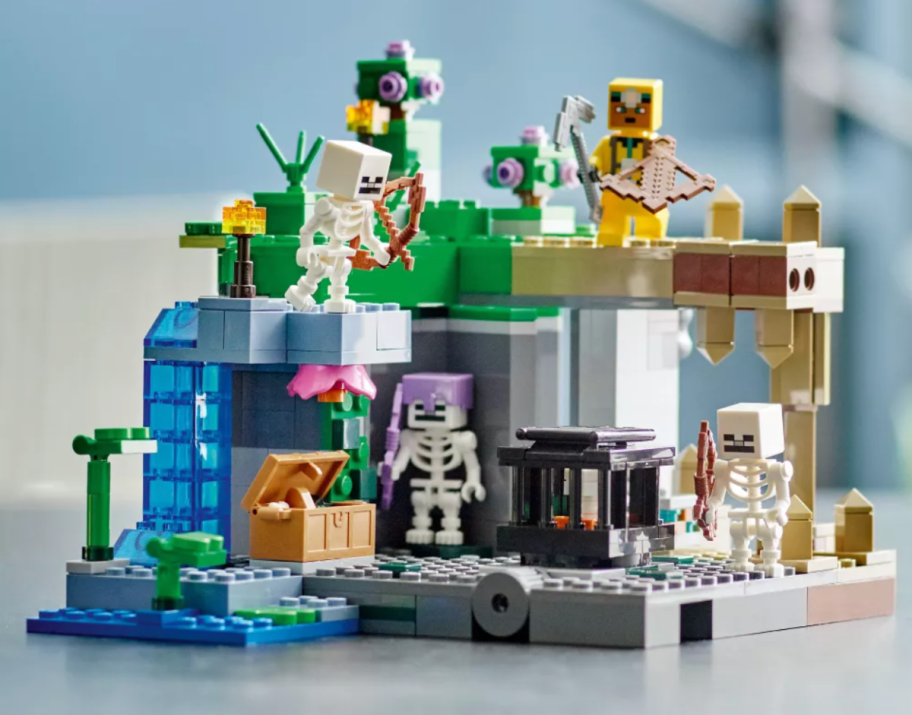 LEGO Minecraft The Skeleton Dungeon BUilding Kit displayed on a table