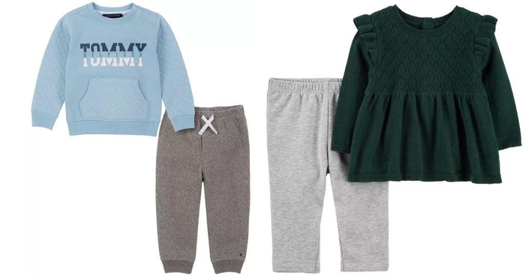 tommy hilfiger boys and carter's girls outfit sets