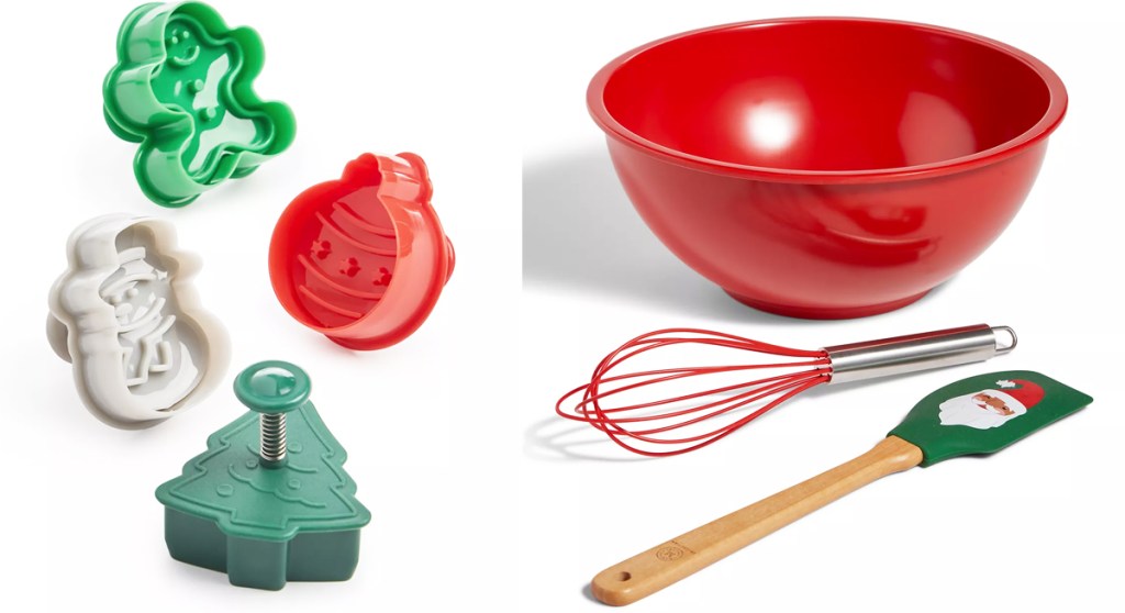 pie crust cutters and mixing bowl with utensils