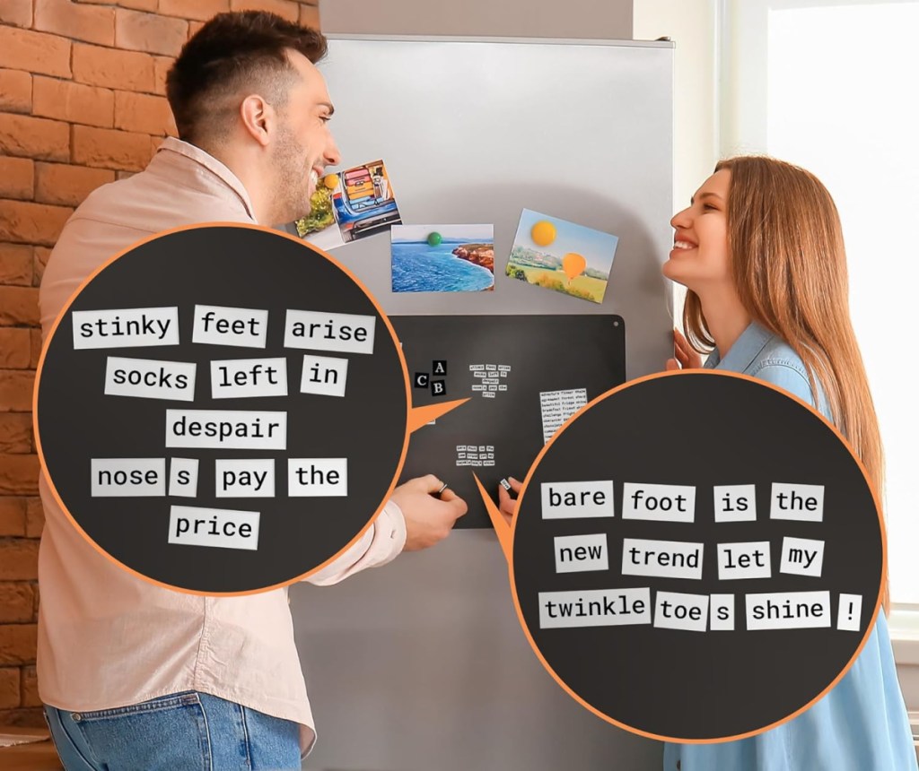 People Playing With Magnetic Poetry Tiles