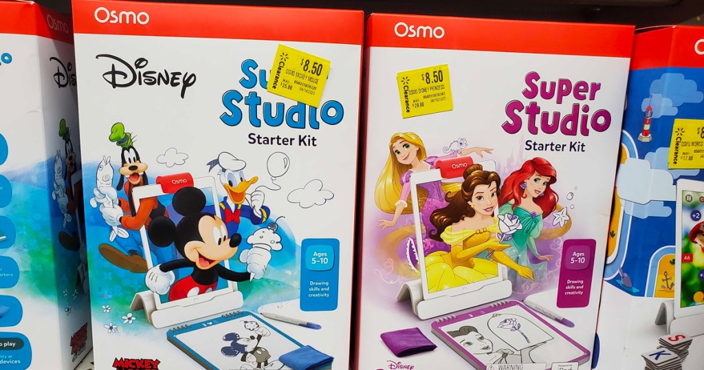 Osmo Super Studio Starter Kits on shelves at Walmart