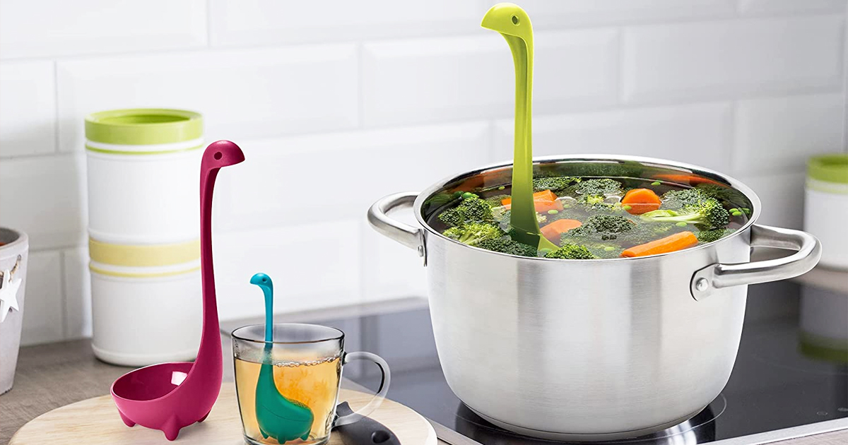 Qoo10 - NESSIE Soup Ladle Paddle Scoop Spoon Self Standing Cooking