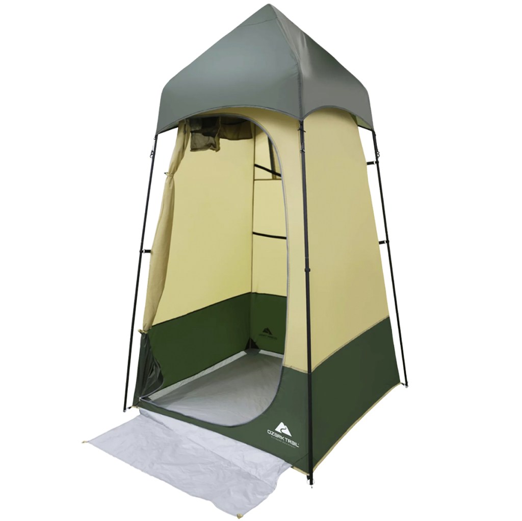 green shower tent