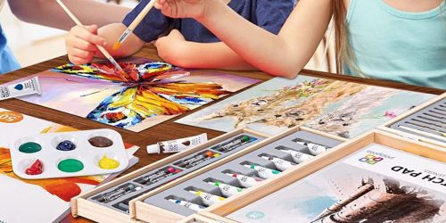 Art Set in Wooden Case Only $28.99 Shipped on Amazon | 85-Piece Set Includes Paints, Easel, Drawing Pads & More