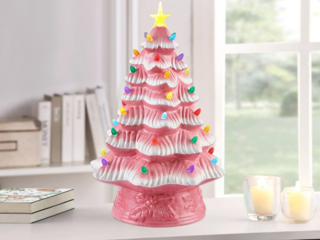 Pink ceramic Christmas Tree