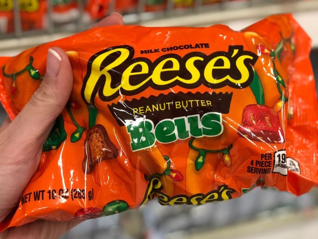 Bags of Reese's Holiday Bells