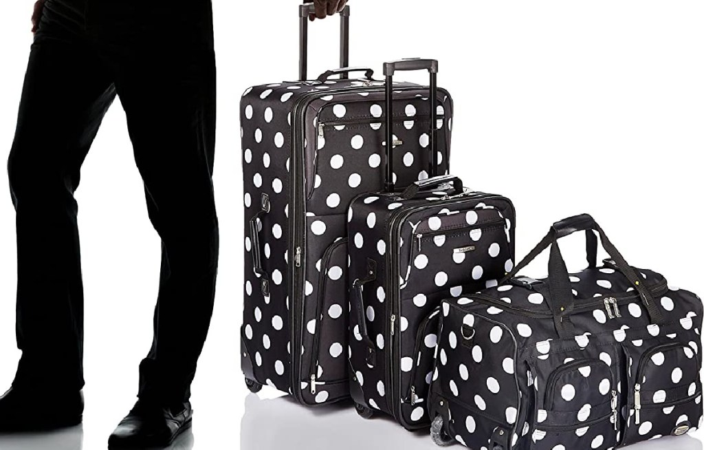Rockland Vara Softside 3-Piece Upright Luggage Set, Owl, 