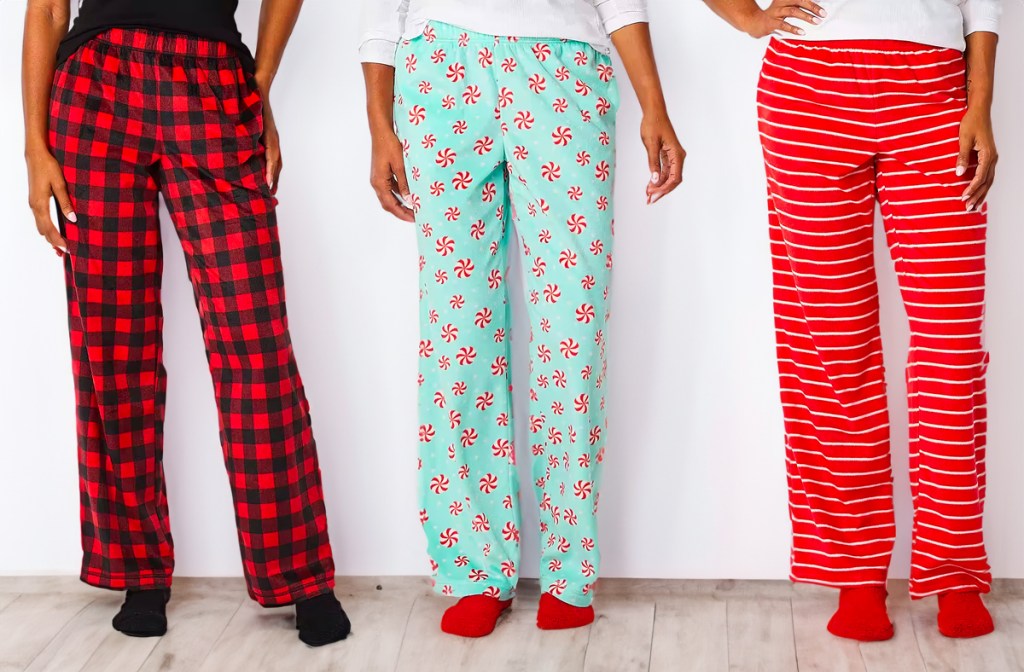 Sleep Chic Women's Fleece Pajama Pants with Socks 