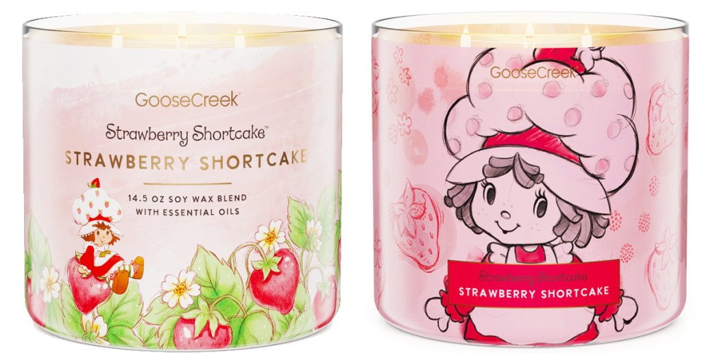 two Strawberry Shortcake 3-wick candles